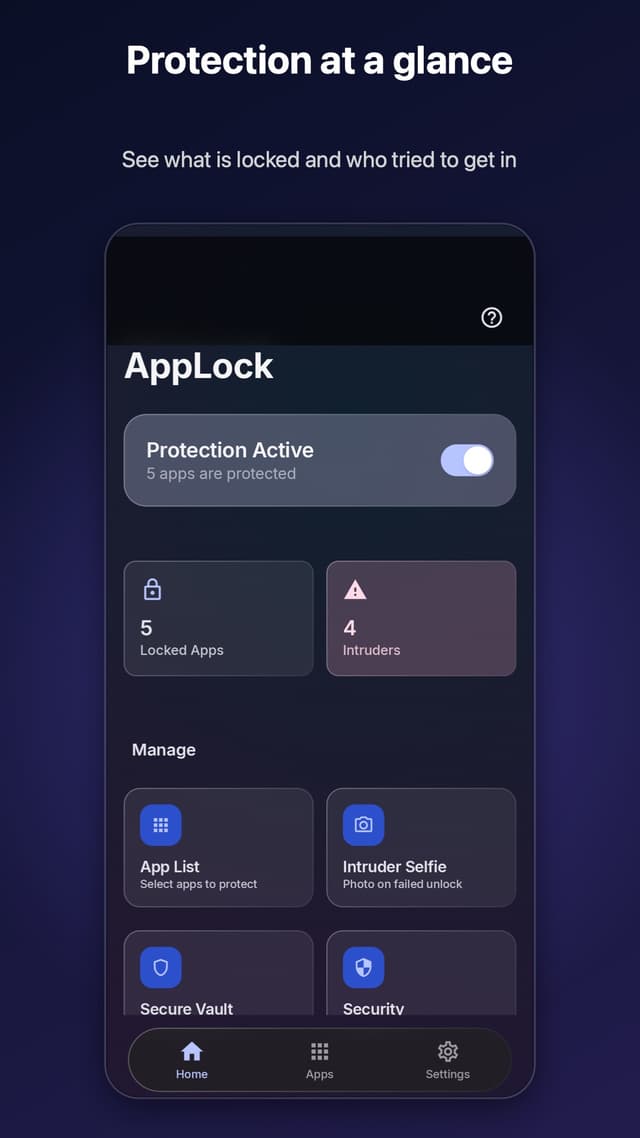 AdFree AppLock: App Locker — Protection at a glance