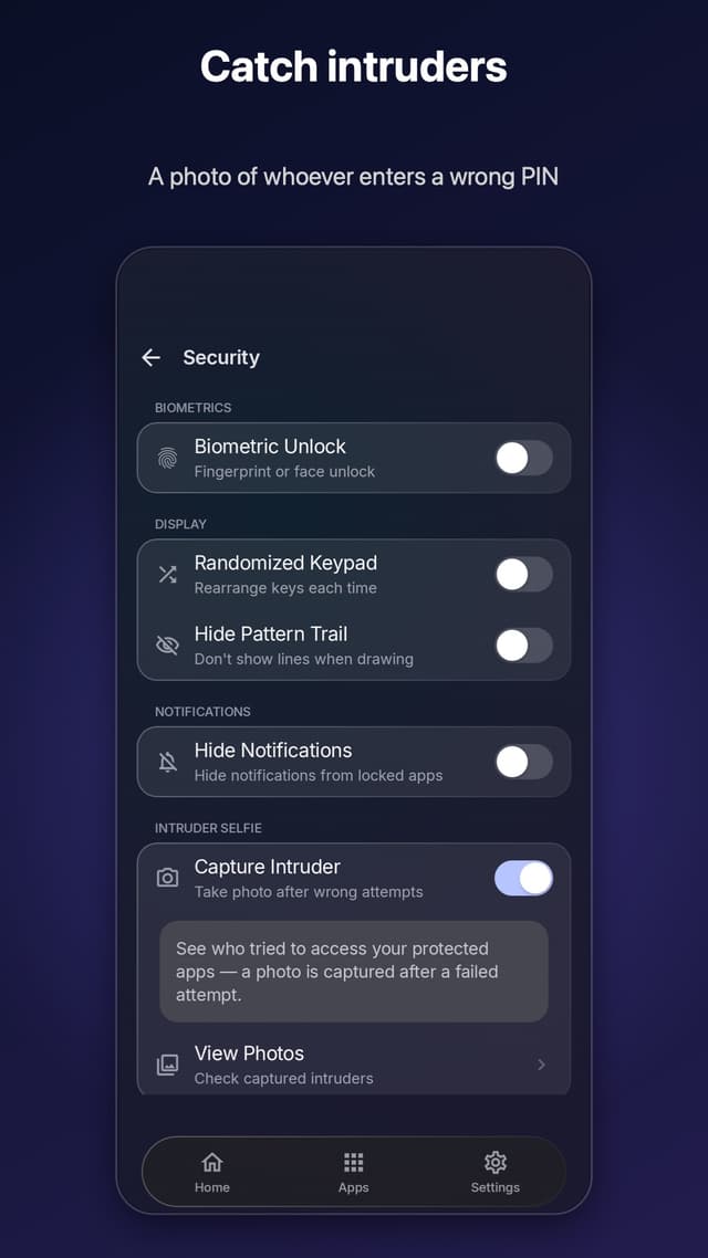 AdFree AppLock: App Locker — Catch intruders