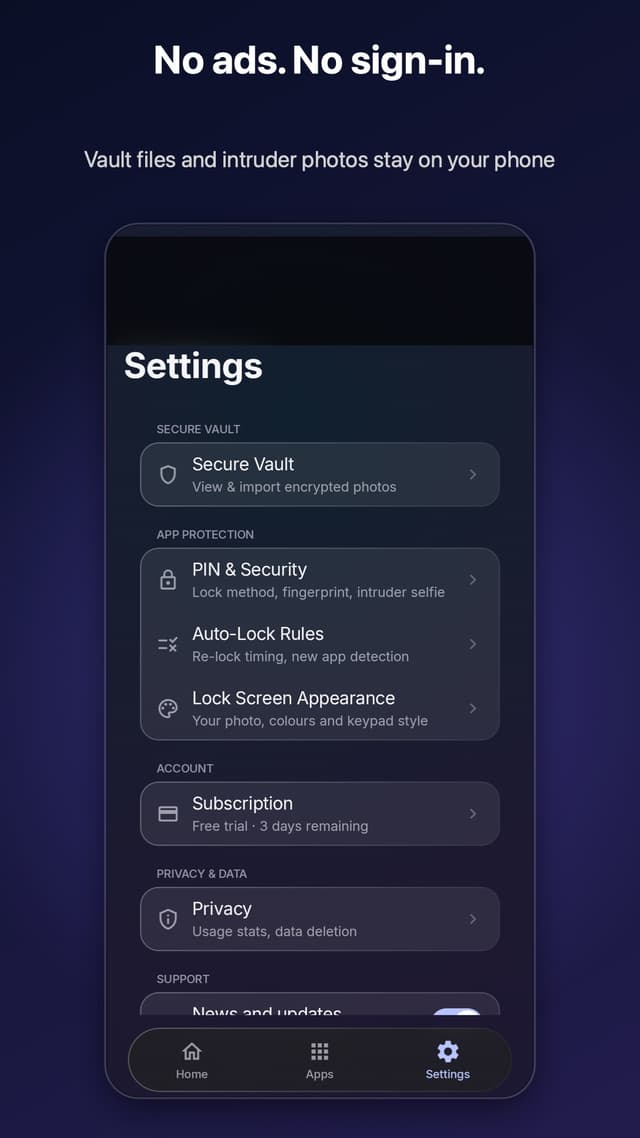 AdFree AppLock: App Locker — No ads no sign in