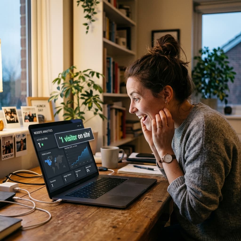 My first visitor.